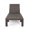 Jamia Chaise Lounger, Brown Wicker, Iron, Adjustable Backrest, 77 Inch