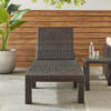 Jamia Chaise Lounger, Brown Wicker, Iron, Adjustable Backrest, 77 Inch