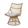 Laine 2 Piece Side Table and Chair Set, Light Brown Outdoor Faux Rattan