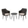 150220266991e79e1128e.jpeg Kenny 3pc Outdoor Accent Chair Set, 1 Table, White, Brown Rattan, Iron