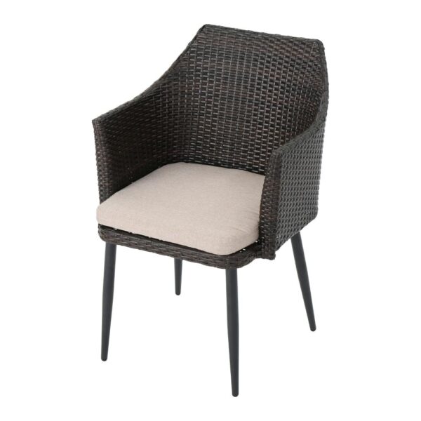 150220266991e7a26d6a2.jpeg Kenny 3pc Outdoor Accent Chair Set, 1 Table, White, Brown Rattan, Iron