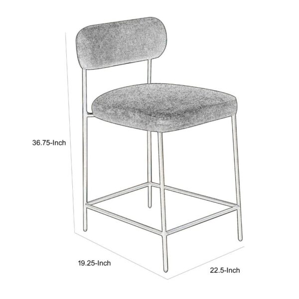 Suze Barstool Chair, Arched Back, Black Iron, Cognac Brown Faux Leather