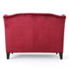 Lanny Loveseat Settee Wingback Bench Bench 50 Inch Tufted Wine Red Velvet