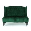 150220266991e7d948df1.jpeg Lanny Loveseat Settee, Wingback Bench 50 Inch Wood, Tufted Green Velvet