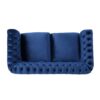150220266991e7efbbfae.jpeg Bernie Loveseat 62 Inch Sofa, Nailhead Trim, Solid Wood, Blue Tufted Fabric