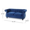 150220266991e7f174e1b.jpeg Bernie Loveseat 62 Inch Sofa, Nailhead Trim, Solid Wood, Blue Tufted Fabric