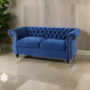 150220266991e7f321a02.jpeg Bernie Loveseat 62 Inch Sofa, Nailhead Trim, Solid Wood, Blue Tufted Fabric