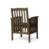 Gerry Dining Chair, Slatted Back Outdoor Natural Brown Wood, Dark Gray