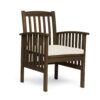 150220266991e8051cdfb.jpeg Gerry Dining Chair, Outdoor Traditional Slatted Gray Acacia Wood, Cream