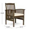 150220266991e8083f05e.jpeg Gerry Dining Chair, Outdoor Traditional Slatted Gray Acacia Wood, Cream