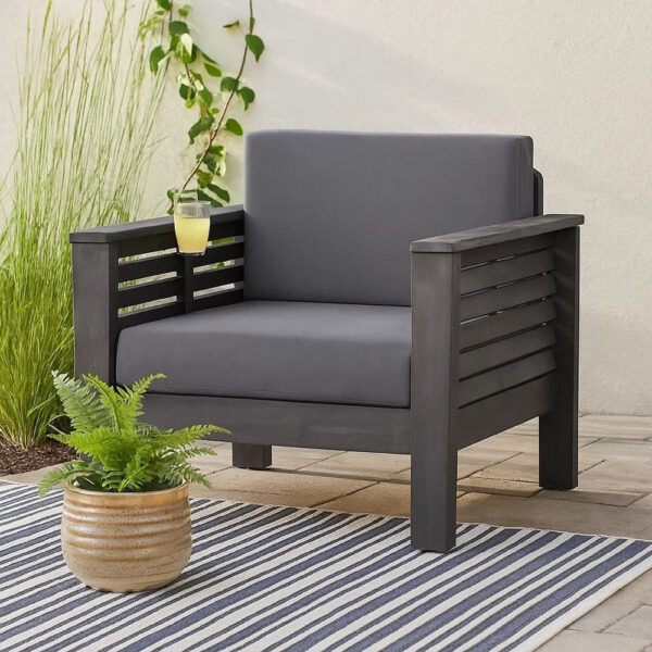 150220266991e8411fb33.jpeg Quim Outdoor Club Chair, Shutter Slat Panel, Gray Acacia Wood, Gray Fabric