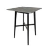 Bar Height Table, Laminate Paladina Marble Top, 42 Inch, Rubberwood, Black