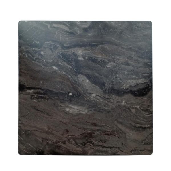 Bar Height Table, Laminate Paladina Marble Top, 42 Inch, Rubberwood, Black