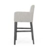 Counter Height Chair, H-Frame Base, Rubberwood, Light Gray Fabric