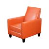 150220266991e8a077ecc.jpeg Zuca Pushback Recliner Club Chair, Black Wood, Orange Floral Faux Leather