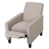Zuca Pushback Recliner Chair, Black Wood, Premium Padded Beige Polyester
