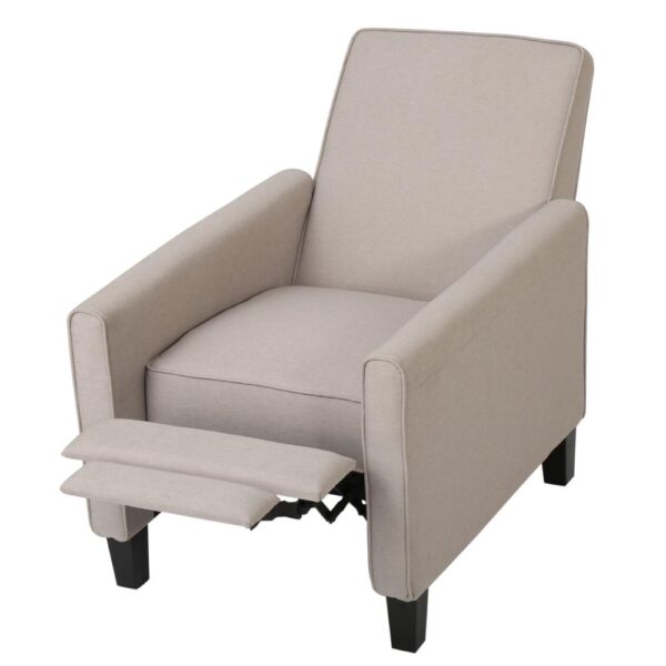 Zuca Pushback Recliner Chair, Black Wood, Premium Padded Beige Polyester