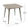 150220266991e8b788fb1.jpeg Lexy Outdoor Dining Chair, Square 36 Inch, Gray Acacia Wood, Tapered Legs