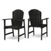 Pima Outdoor Dining Chair Set of 2, Adirondack Dark Gray Acacia Wood