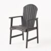 Pima Outdoor Dining Chair Set of 2, Adirondack Dark Gray Acacia Wood
