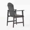 Pima Outdoor Dining Chair Set of 2, Adirondack Dark Gray Acacia Wood