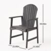 Pima Outdoor Dining Chair Set of 2, Adirondack Dark Gray Acacia Wood
