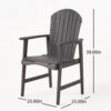Pima Outdoor Dining Chair Set of 2, Adirondack Dark Gray Acacia Wood