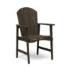 Pima Outdoor Dining Chair Set of 2, Adirondack Taupe Gray Acacia Wood