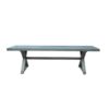 Jica Outdoor Dining Bench, X Shape Legs, Slatted Dark Gray Metal, 59 Inch