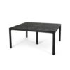 Riley Outdoor Dining Table, Square 61 Inch Matte Black Metal Lattice