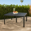 Riley Outdoor Dining Table, Square 61 Inch Matte Black Metal Lattice
