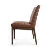 Lissa Dining Chair, Channel Stitching, Brown Polyester Cushions, Wood Legs