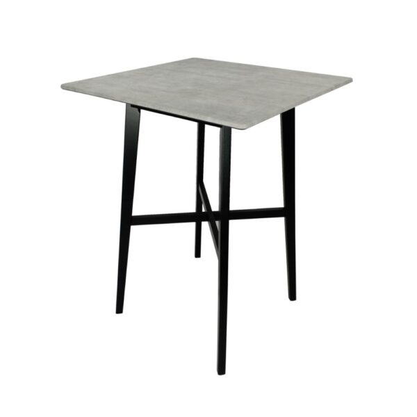 Ashi Bar Height Dining Table, 31 Inch, White Laminate, Black Wood Frame