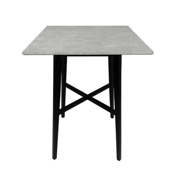 Ashi Bar Height Dining Table, 31 Inch, White Laminate, Black Wood Frame