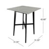 Ashi Bar Height Dining Table, 31 Inch, White Laminate, Black Wood Frame