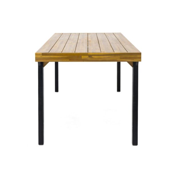 150220266991e965197cf.jpeg Sheldon Outdoor Dining Table, Rectangular 69 Inch Brown Wood, Black