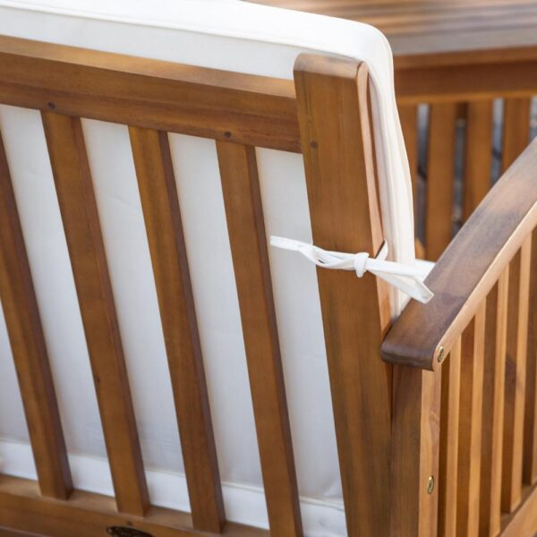 Sayan 4pc Outdoor Coffee Table Set, Loveseat, 2 Chairs, Beige, Brown