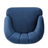 150220266991e9ac7a343.jpeg Shale Accent Chair, Navy Blue Velvet, Curved Backrest, Brown Wood Legs
