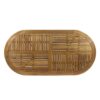 Outdoor Dining Table, 70 Inch Slat Style Oval Top, Teak Acacia Wood