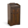 Homestead Trash Box, 34 Inch Tall, Rough Sawn Mahogany, Dark Brown