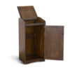 Homestead Trash Box, 34 Inch Tall, Rough Sawn Mahogany, Dark Brown