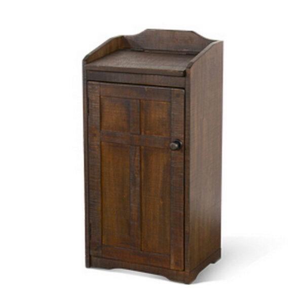Homestead Trash Box, 34 Inch Tall, Rough Sawn Mahogany, Dark Brown