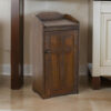 Homestead Trash Box, 34 Inch Tall, Rough Sawn Mahogany, Dark Brown