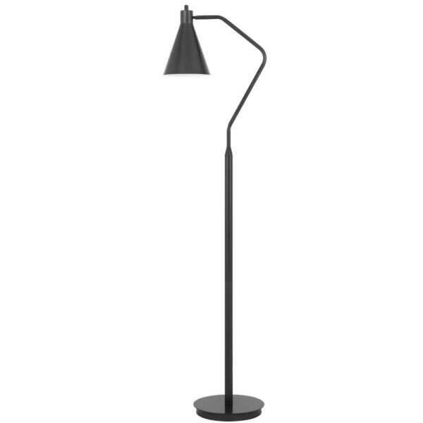 Sty 63 Inch Task Floor Lamp, Swivel Gray Shade, Angled Thin Metal Pole