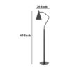 Sty 63 Inch Task Floor Lamp, Swivel Gray Shade, Angled Thin Metal Pole