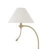 Ashy 68 Inch Task Floor Lamp, Gooseneck LED, White Shade Gold Arc Pole