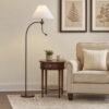 150220266991ea4ab22e7.jpeg Ashy 68 Inch Floor Lamp, Gooseneck LED, White Shade, Bronze Arc Pole