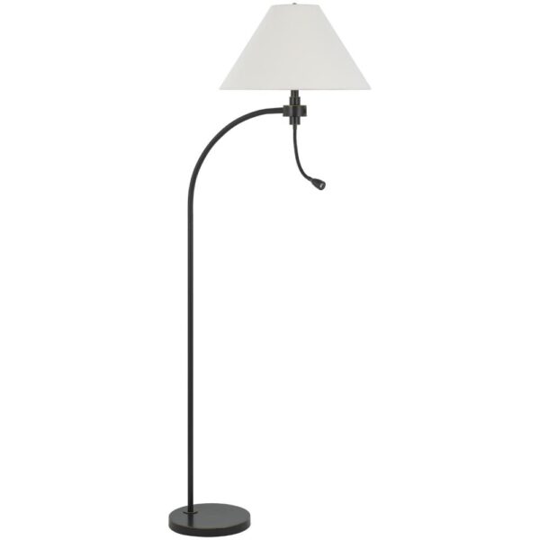 150220266991ea503560f.jpeg Ashy 68 Inch Floor Lamp, Gooseneck LED, White Shade, Brass Arc Pole