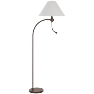 150220266991ea64bee6b.jpeg Ashy 68 Inch Floor Lamp, Gooseneck LED, White Shade, Black Arc Pole