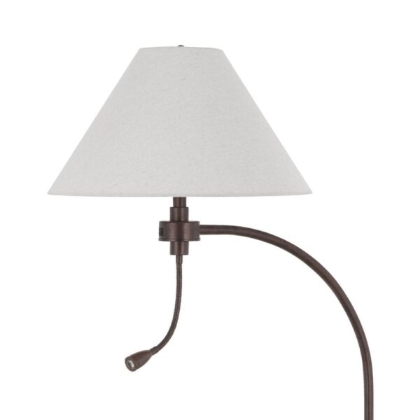 150220266991ea69179ea.jpeg Ashy 68 Inch Floor Lamp, Gooseneck LED, White Shade, Black Arc Pole